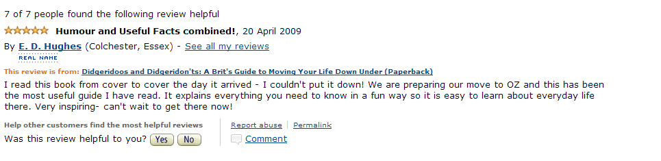 Amazon review April 2 2009