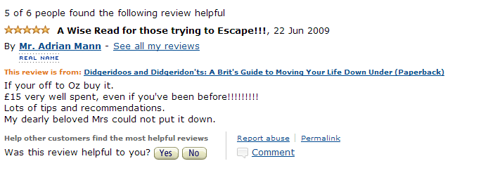 Amazon review June 2009