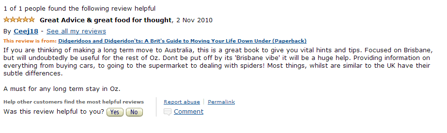 Amazon review Nov 2010